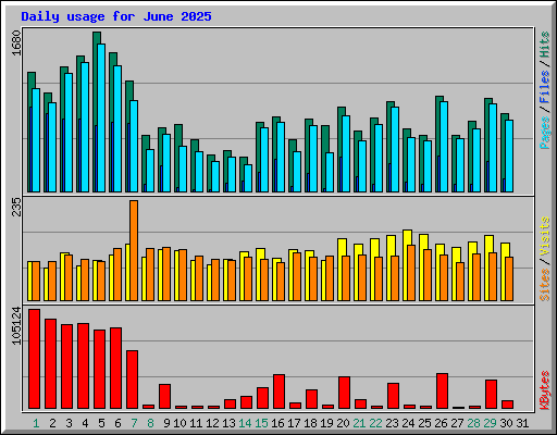 Daily usage for June 2025